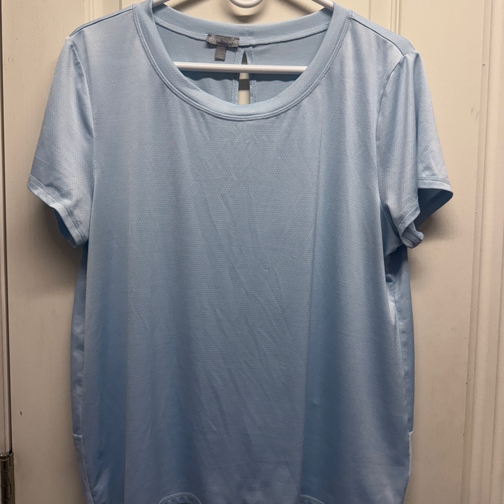 Talbots Blue Relaxed Fit Short Sleeve Tee